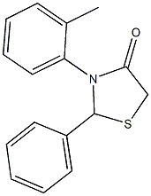 3-(2-methylphenyl)-2-phenyl-1,3-thiazolidin-4-one Struktur