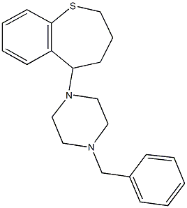 1-benzyl-4-(2,3,4,5-tetrahydro-1-benzothiepin-5-yl)piperazine Struktur