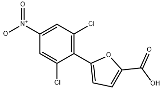 5-{2,6-dichloro-4-nitrophenyl}-2-furoic acid Struktur