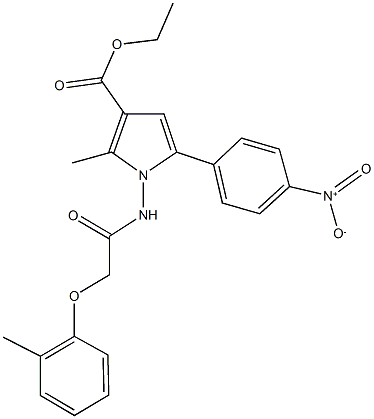 ethyl 5-{4-nitrophenyl}-2-methyl-1-{[(2-methylphenoxy)acetyl]amino}-1H-pyrrole-3-carboxylate Struktur