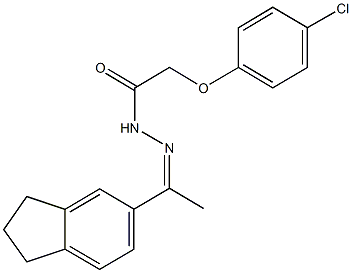 2-(4-chlorophenoxy)-N'-[1-(2,3-dihydro-1H-inden-5-yl)ethylidene]acetohydrazide Struktur