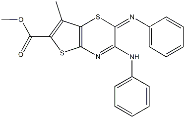 methyl 3-anilino-7-methyl-2-(phenylimino)-2H-thieno[3,2-b][1,4]thiazine-6-carboxylate Struktur