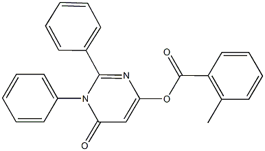 6-oxo-1,2-diphenyl-1,6-dihydro-4-pyrimidinyl 2-methylbenzoate Structure