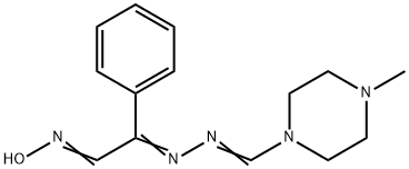 4-methyl-1-piperazinecarbaldehyde [2-(hydroxyimino)-1-phenylethylidene]hydrazone Struktur