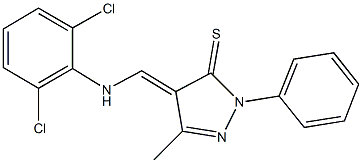 4-[(2,6-dichloroanilino)methylene]-5-methyl-2-phenyl-2,4-dihydro-3H-pyrazole-3-thione Struktur