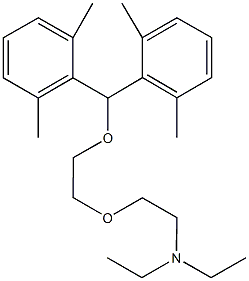 N-(2-{2-[bis(2,6-dimethylphenyl)methoxy]ethoxy}ethyl)-N,N-diethylamine Struktur