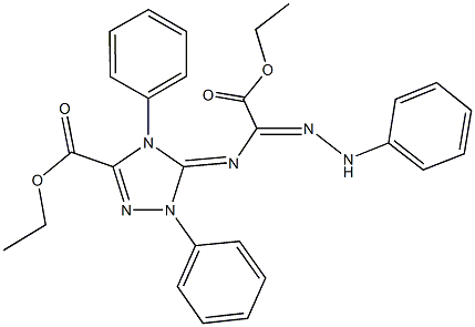 ethyl 5-[(2-ethoxy-2-oxo-N-phenylethanehydrazonoyl)imino]-1,4-diphenyl-4,5-dihydro-1H-1,2,4-triazole-3-carboxylate Struktur