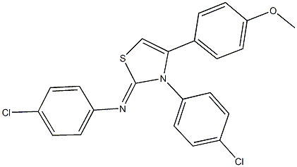 N-(4-chlorophenyl)-N-(3-(4-chlorophenyl)-4-(4-methoxyphenyl)-1,3-thiazol-2(3H)-ylidene)amine Struktur