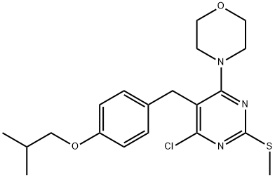 4-[6-chloro-5-(4-isobutoxybenzyl)-2-(methylsulfanyl)-4-pyrimidinyl]morpholine Struktur