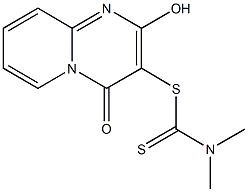 2-hydroxy-4-oxo-4H-pyrido[1,2-a]pyrimidin-3-yl dimethyldithiocarbamate Struktur