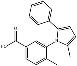 4-methyl-3-(2-methyl-5-phenyl-1H-pyrrol-1-yl)benzoic acid Struktur