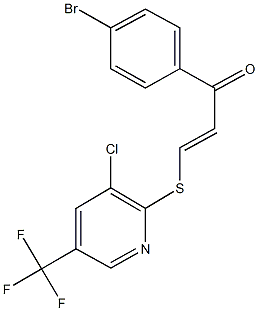 1-(4-bromophenyl)-3-{[3-chloro-5-(trifluoromethyl)-2-pyridinyl]sulfanyl}-2-propen-1-one Struktur