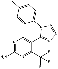 5-[1-(4-methylphenyl)-1H-tetraazol-5-yl]-4-(trifluoromethyl)-2-pyrimidinamine Struktur