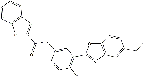 N-[4-chloro-3-(5-ethyl-1,3-benzoxazol-2-yl)phenyl]-1-benzofuran-2-carboxamide Struktur