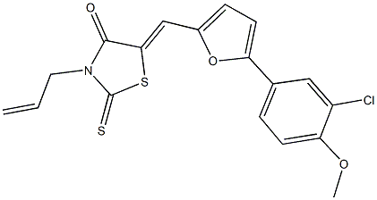 3-allyl-5-{[5-(3-chloro-4-methoxyphenyl)-2-furyl]methylene}-2-thioxo-1,3-thiazolidin-4-one Struktur