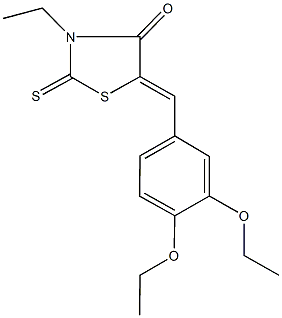 5-(3,4-diethoxybenzylidene)-3-ethyl-2-thioxo-1,3-thiazolidin-4-one Struktur