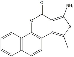 1-amino-3-methyl-11H-benzo[h]thieno[3,4-c]chromen-11-one Struktur