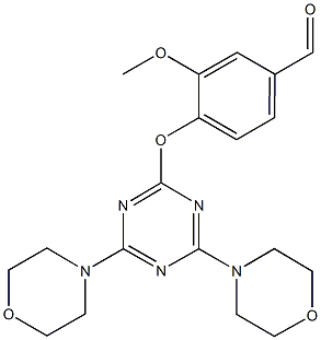 4-{[4,6-di(4-morpholinyl)-1,3,5-triazin-2-yl]oxy}-3-methoxybenzaldehyde Struktur