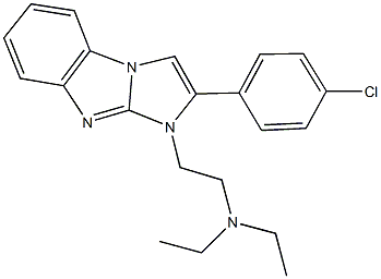 N-{2-[2-(4-chlorophenyl)-1H-imidazo[1,2-a]benzimidazol-1-yl]ethyl}-N,N-diethylamine Struktur