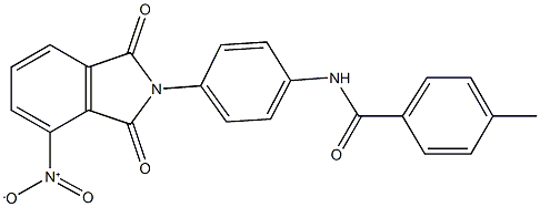 N-(4-{4-nitro-1,3-dioxo-1,3-dihydro-2H-isoindol-2-yl}phenyl)-4-methylbenzamide Struktur