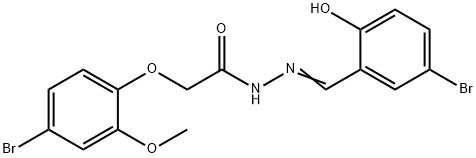 N'-(5-bromo-2-hydroxybenzylidene)-2-(4-bromo-2-methoxyphenoxy)acetohydrazide Struktur