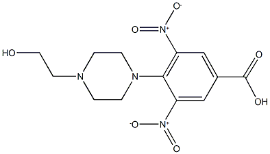 4-[4-(2-hydroxyethyl)-1-piperazinyl]-3,5-dinitrobenzoic acid Struktur