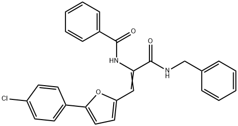 N-{1-[(benzylamino)carbonyl]-2-[5-(4-chlorophenyl)-2-furyl]vinyl}benzamide Struktur