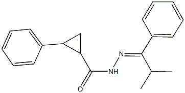 N'-(2-methyl-1-phenylpropylidene)-2-phenylcyclopropanecarbohydrazide Struktur