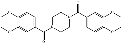 1,4-bis(3,4-dimethoxybenzoyl)piperazine Struktur