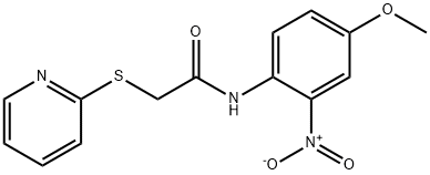 N-{2-nitro-4-methoxyphenyl}-2-(2-pyridinylsulfanyl)acetamide Struktur