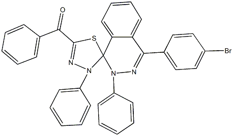 phenyl[4-(4-bromophenyl)-2,4'-diphenyl-1,2,4',5'-tetrahydrospiro(phthalazine-1,5'-[1,3,4]-thiadiazole)-2'-yl]methanone Struktur