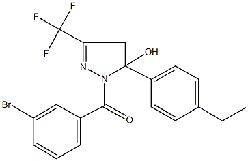 1-(3-bromobenzoyl)-5-(4-ethylphenyl)-3-(trifluoromethyl)-4,5-dihydro-1H-pyrazol-5-ol Struktur