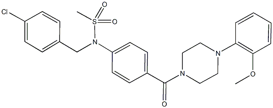 N-(4-chlorobenzyl)-N-(4-{[4-(2-methoxyphenyl)-1-piperazinyl]carbonyl}phenyl)methanesulfonamide Struktur