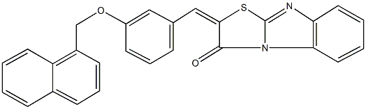 2-[3-(1-naphthylmethoxy)benzylidene][1,3]thiazolo[3,2-a]benzimidazol-3(2H)-one Struktur