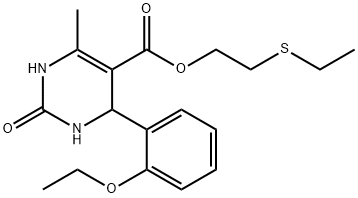 2-(ethylsulfanyl)ethyl 4-(2-ethoxyphenyl)-6-methyl-2-oxo-1,2,3,4-tetrahydro-5-pyrimidinecarboxylate Struktur