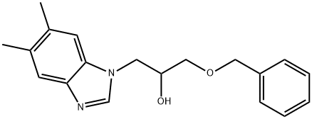 1-(benzyloxy)-3-(5,6-dimethyl-1H-benzimidazol-1-yl)-2-propanol Struktur