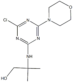 2-{[4-chloro-6-(4-morpholinyl)-1,3,5-triazin-2-yl]amino}-2-methyl-1-propanol Struktur