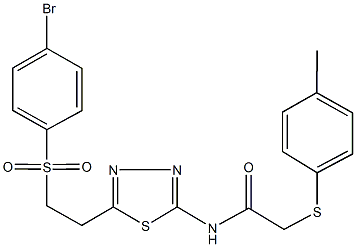 N-(5-{2-[(4-bromophenyl)sulfonyl]ethyl}-1,3,4-thiadiazol-2-yl)-2-[(4-methylphenyl)sulfanyl]acetamide Struktur