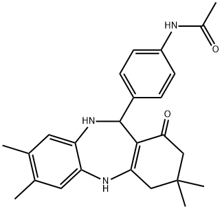 N-[4-(3,3,7,8-tetramethyl-1-oxo-2,3,4,5,10,11-hexahydro-1H-dibenzo[b,e][1,4]diazepin-11-yl)phenyl]acetamide Struktur