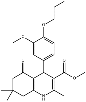 methyl 4-(3-methoxy-4-propoxyphenyl)-2,7,7-trimethyl-5-oxo-1,4,5,6,7,8-hexahydro-3-quinolinecarboxylate Struktur