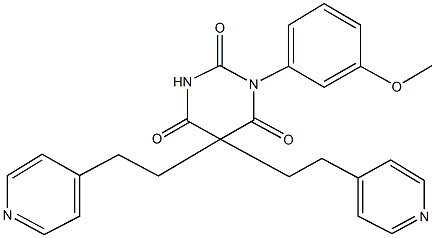 1-(3-methoxyphenyl)-5,5-bis[2-(4-pyridinyl)ethyl]-2,4,6(1H,3H,5H)-pyrimidinetrione Struktur