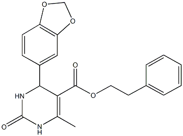 2-phenylethyl 4-(1,3-benzodioxol-5-yl)-6-methyl-2-oxo-1,2,3,4-tetrahydro-5-pyrimidinecarboxylate Struktur