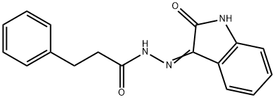 N'-(2-oxo-1,2-dihydro-3H-indol-3-ylidene)-3-phenylpropanohydrazide Struktur