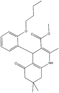 methyl 4-(2-butoxyphenyl)-2,7,7-trimethyl-5-oxo-1,4,5,6,7,8-hexahydro-3-quinolinecarboxylate Struktur