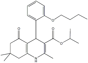 1-methylethyl 4-[2-(butyloxy)phenyl]-2,7,7-trimethyl-5-oxo-1,4,5,6,7,8-hexahydroquinoline-3-carboxylate Struktur