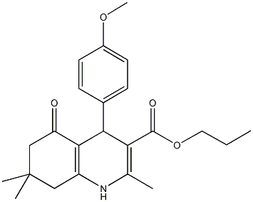 propyl 4-(4-methoxyphenyl)-2,7,7-trimethyl-5-oxo-1,4,5,6,7,8-hexahydro-3-quinolinecarboxylate Struktur