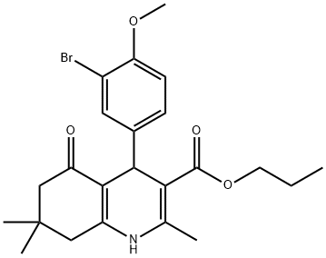 propyl 4-[3-bromo-4-(methyloxy)phenyl]-2,7,7-trimethyl-5-oxo-1,4,5,6,7,8-hexahydroquinoline-3-carboxylate Struktur