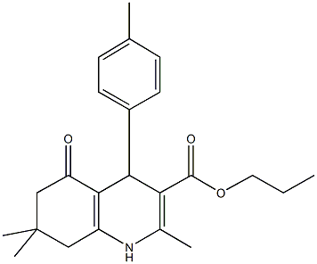 propyl 2,7,7-trimethyl-4-(4-methylphenyl)-5-oxo-1,4,5,6,7,8-hexahydroquinoline-3-carboxylate Struktur