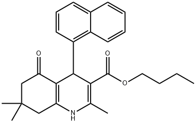 butyl 2,7,7-trimethyl-4-(1-naphthyl)-5-oxo-1,4,5,6,7,8-hexahydro-3-quinolinecarboxylate Struktur