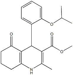 methyl 4-(2-isopropoxyphenyl)-2-methyl-5-oxo-1,4,5,6,7,8-hexahydro-3-quinolinecarboxylate Struktur